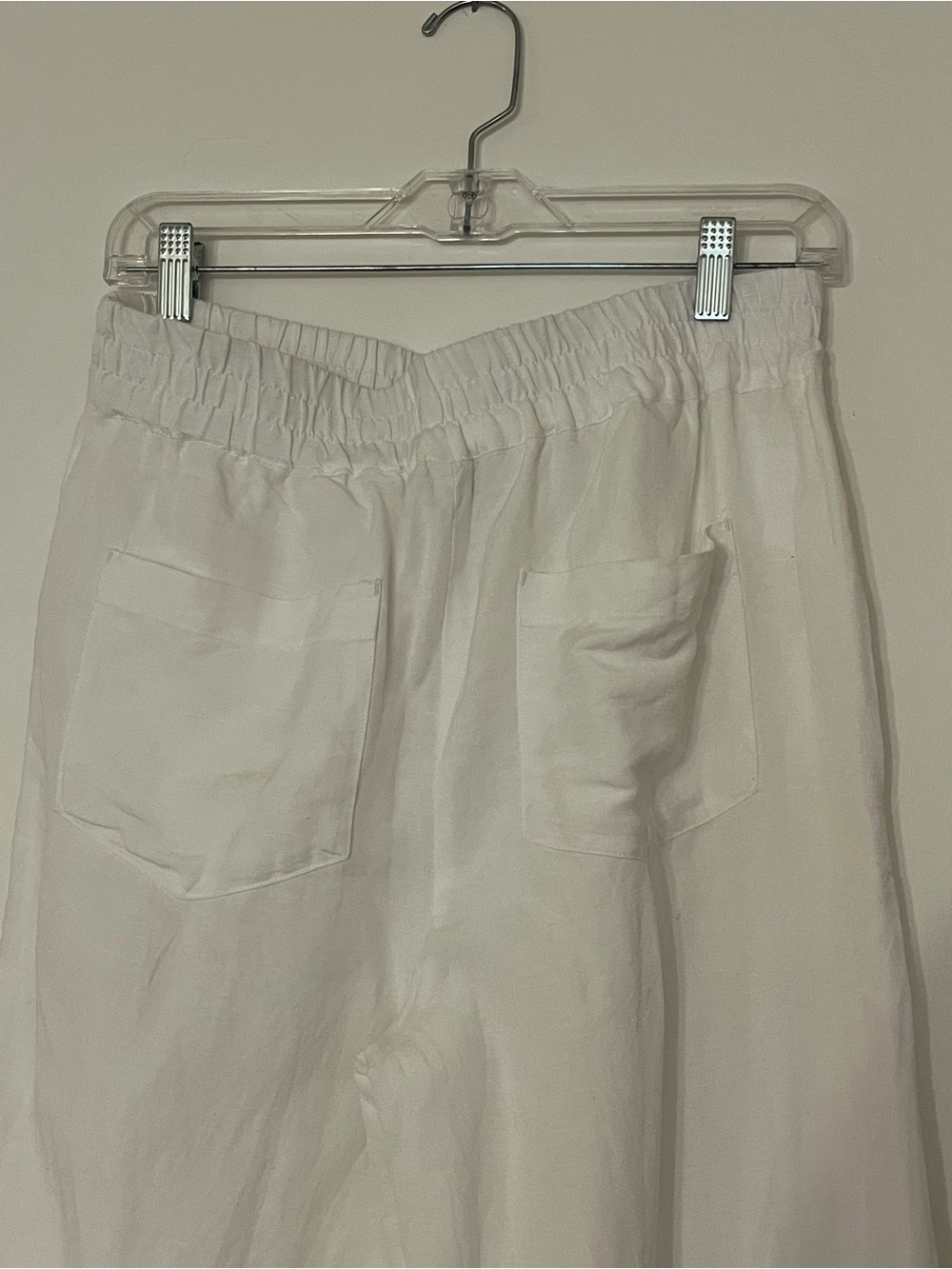 Evereve White Linen Trousers with Elastic Waistband - Picture 4 of 7